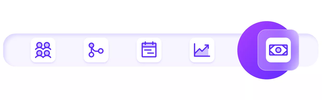 A graphic representation of various sections of text in the agency management guide. The fifth section, covering billing and invoicing, is highlighted.